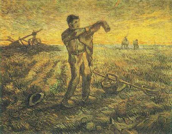 Vincent Van Gogh The End of the Day oil painting picture